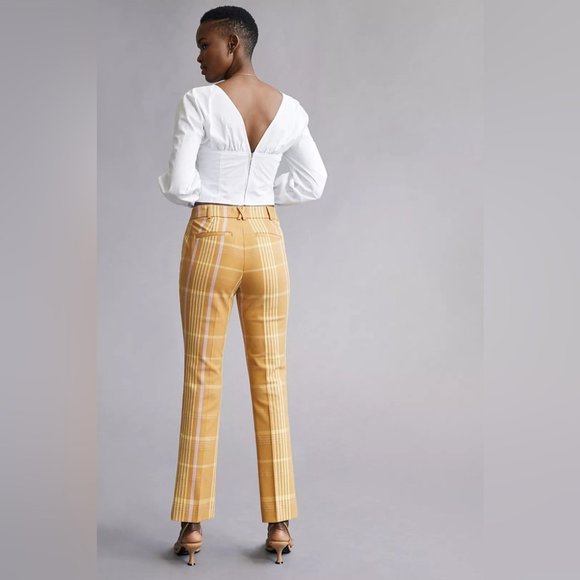 NWT Anthropologie Maeve Slim Kick-Flare plaid Pants - size 2 - Picture 3 of 16